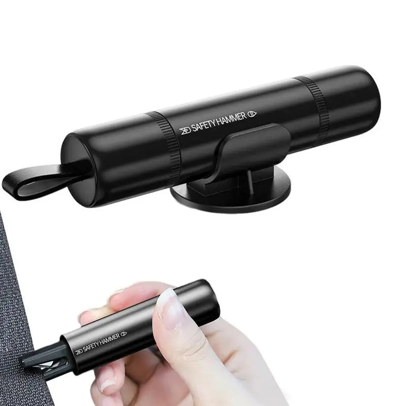 日本語訳: 2-in-1 車用緊急脱出ハンマー(シートベルトカッター付き)— コンパクトな窓ガラス割り&自動車用救命レスキューツール