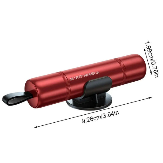 日本語訳: 2-in-1 車用緊急脱出ハンマー（シートベルトカッター付き）— コンパクトな窓ガラス割り＆自動車用救命レスキューツール