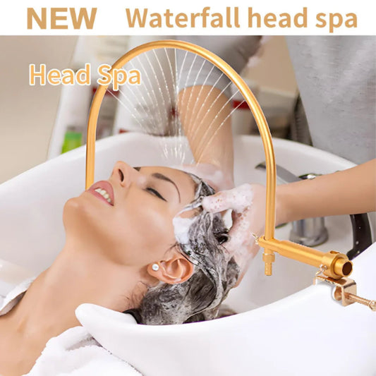 水循環ヘッドスパフレーム＆ピローセット｜180°角度調整可能・ウォーターポンプ付き・金属固定式｜美容室用マッサージシャワー機器