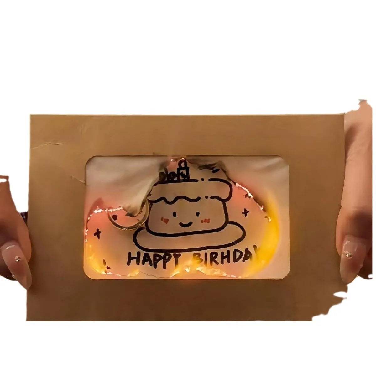 ハッピーバースデー 火で灯るDIYグリーティングカード